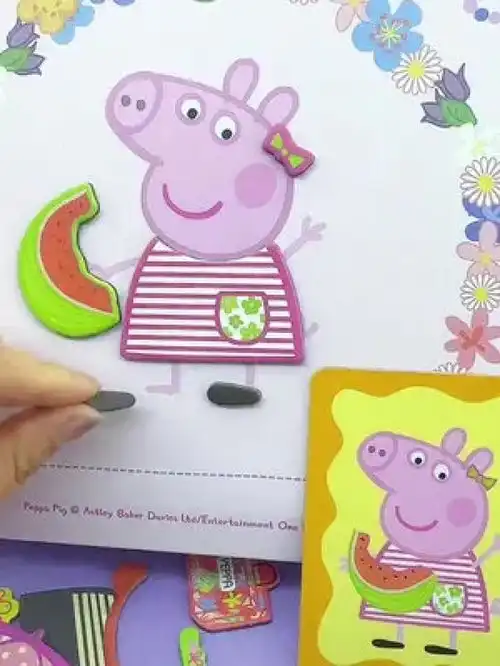 好玩的小猪佩奇磁力拼图锻炼宝宝观察力和专注力,激发想象力益智玩具拼图
