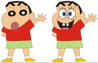 谁有海绵宝宝和蜡笔小新的趣图
