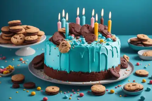 美食创意生日蛋糕动物奶油蛋糕摄影图图片创意海报下载至来源处
