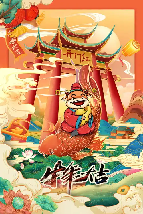 牛年壁纸海报
