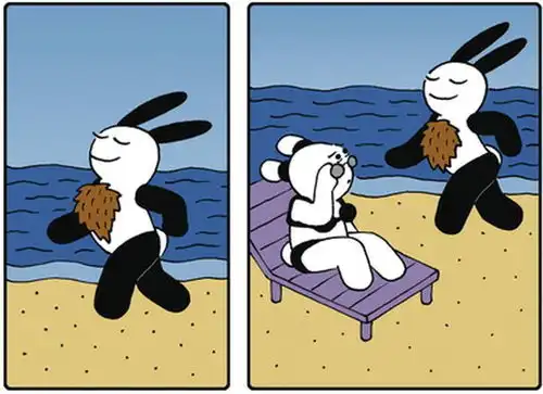 爆笑漫画兔子自以为帅气的胸毛,结果是流浪猫同款
