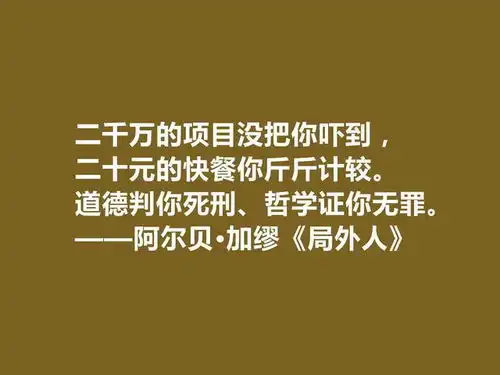 加缪最伟大的作品,局外人中十句格言,暗含深厚的人生哲学观

