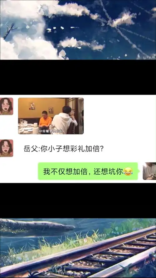 岳父小伙子彩礼超级加倍搞笑聊天记录表情包
