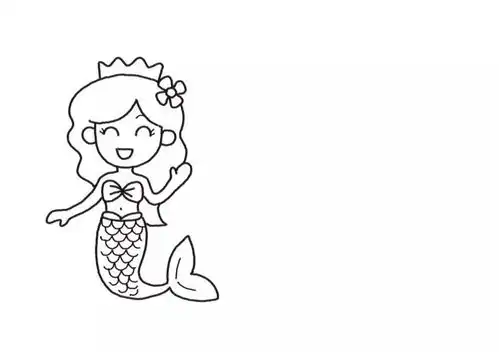 欢迎来到海底世界有趣的美人鱼简笔画
