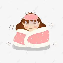 手绘冬天窝在家里的被窝怕冷瑟瑟发抖的女孩素材图片免费下载千库网
