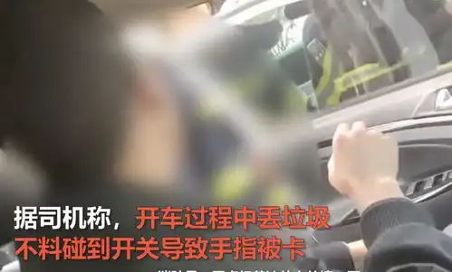 痛死了浙江一司机开车丢垃圾,下一秒手指被夹,被迫急停报警求助
