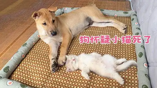 小猫突然一动不动,狗怀疑小猫死了狗有什么反应搞笑可爱动物
