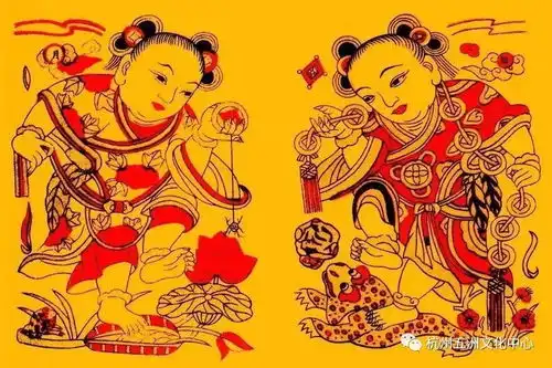 五洲年画财神来了快快接驾
