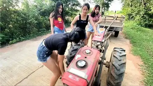 美女启动拖拉机,这操作太搞笑了
