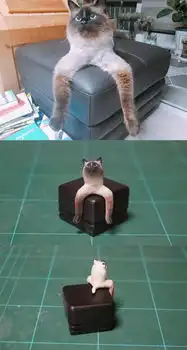 笑到猪叫日本脑洞手办哥神还原逆风行走的猫
