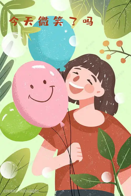 世界微笑日节日微笑生活清新少女手绘插画图片千库网
