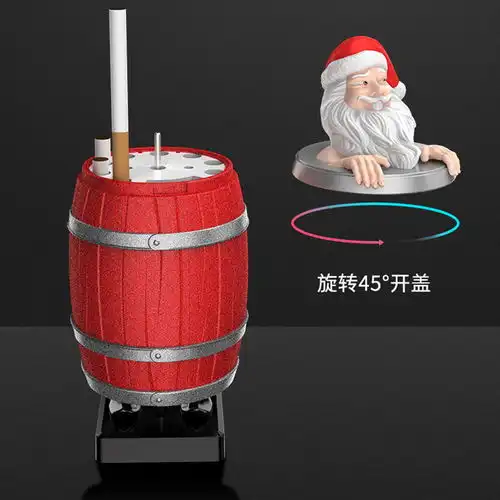 抖音网红同款财神猪自动弹烟器时尚创意趣味搞怪生日礼物木桶烟盒
