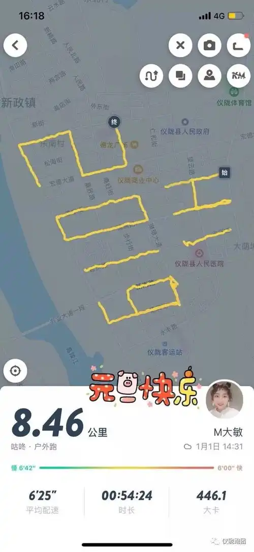 新年快乐你跑出过哪些有趣的图案轨迹仪陇跑团太多啦
