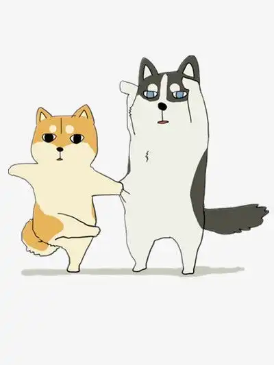 柴犬和哈士奇卡通png图片素材免费下载png格式400533像素熊猫办公
