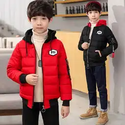 小丑印花加厚棉服外套男童有帽不可拆帅气2018冬季拼色连帽图片大全邮乐官方网站
