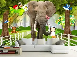 3d大象卡通儿童房小孩房背景墙壁画图片设计素材高清psd模板下载220.70mb儿童房背景墙大全
