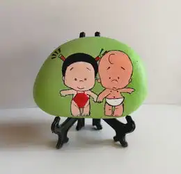 石头画小破孩和小丫的爱情故事
