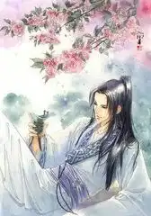 手绘古风男子喝酒图
