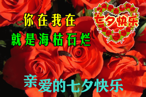 七夕情人节特别漂亮的图片鲜花带字七夕情人节祝福语图片动态表情
