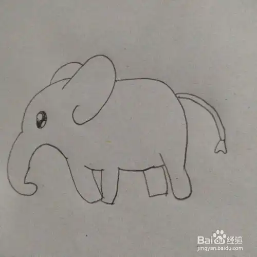 儿童铅笔绘画大象的画法
