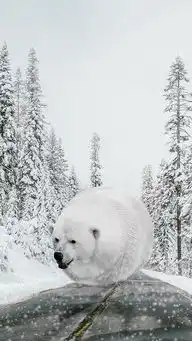 北极熊圆球肥胖雪冬天苹果手机高清壁纸640x1136爱思助手
