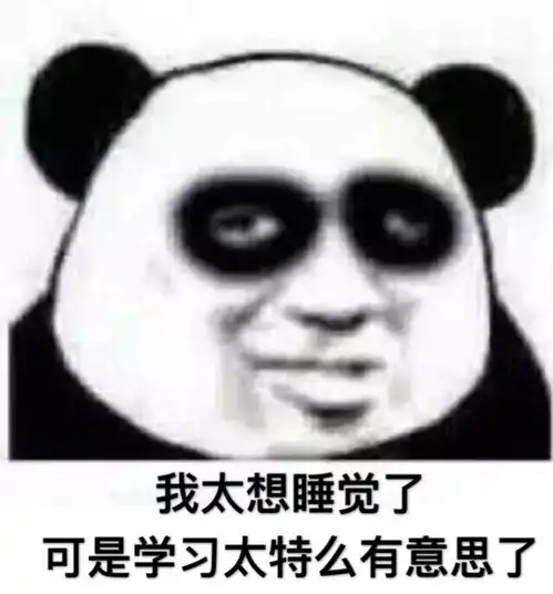 我太想睡觉了可是学习太特么有意思了我很困但我就是不睡熊猫人黑眼圈熬夜装逼表情
