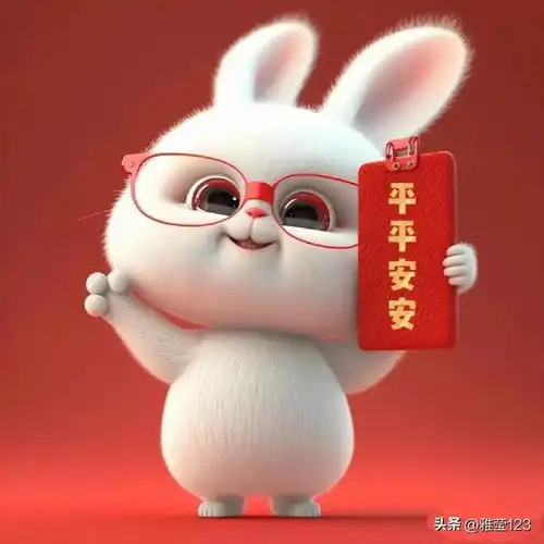 分享图片一萌萌哒兔宝宝送上新年祝福
