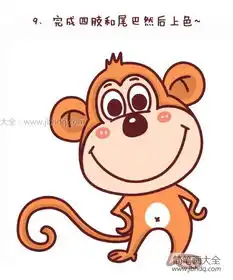 调皮的小猴子简笔画教程

