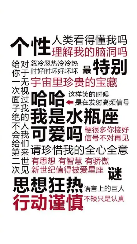 一组很全的星座壁纸带纸个性大全牛逼搞笑纯文字星座手机壁纸

