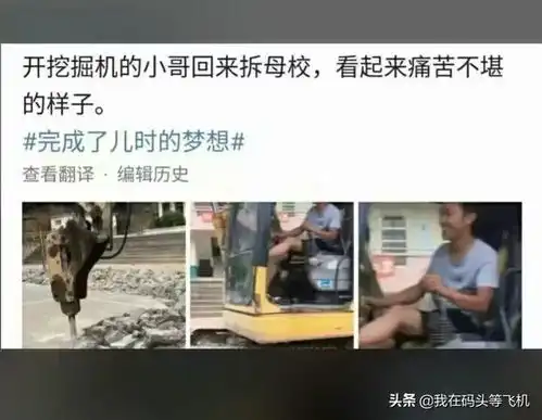 搞笑图片蓝翔挖掘机小哥表示多年的愿望终于实现了

