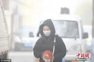 北京大妈顶雾霾黄色预警戴口罩跳广场舞
