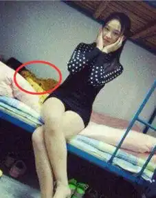 gif搞笑趣图妹子,拍照时也不收拾一下床上是啥哦
