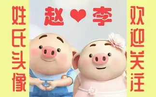 2019猪小屁甜蜜情侣姓氏头像,猪年该换上新头像秀恩爱啦
