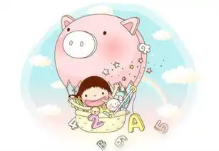 一个小女孩,一只气球,一只猪在天上的图片

