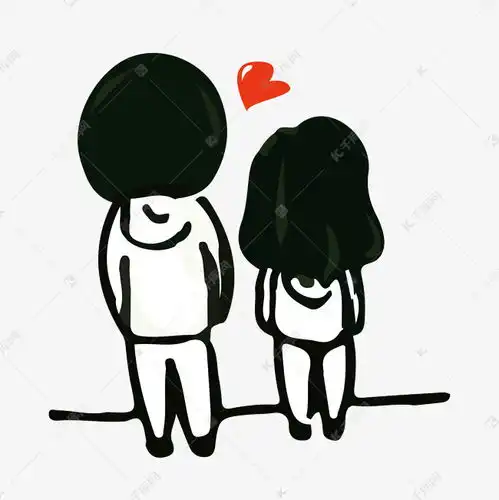 卡通手绘约会小情侣背影免抠下载素材图片免费下载千库网
