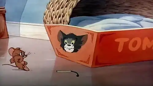猫和老鼠看到汤姆的头像,杰瑞开始恶搞,用出这招太过分
