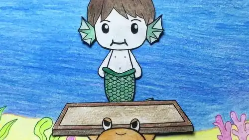 可爱的美人鱼是小男孩变的在海底吃美食,太有趣了
