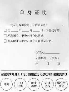 在民政局开单身证明需要带什么东西
