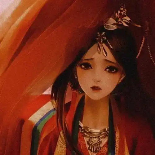 磨砂质感复古红女头15幅头像
