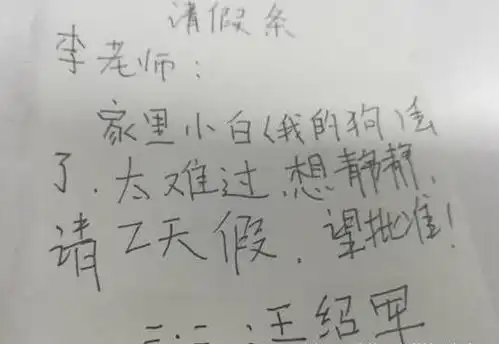 小学生搞笑请假条,老师气得都要吐血了,网友这是要叫板老师啊
