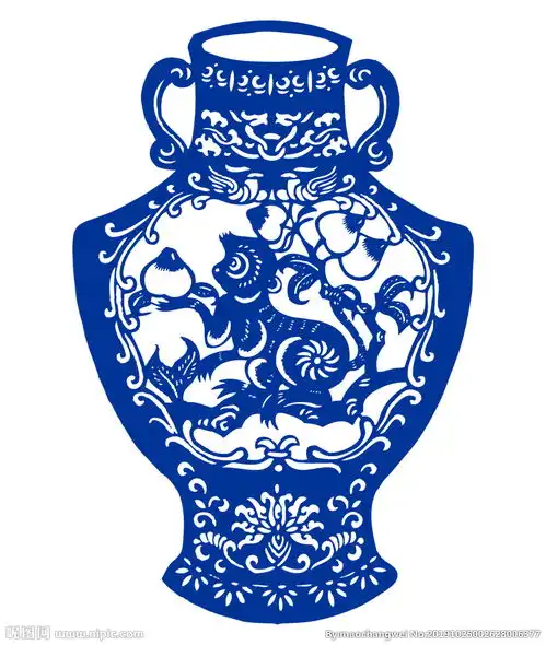 生肖猴花瓶剪纸图片
