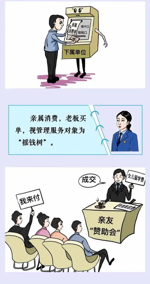 漫画说纪违规为亲属谋利搞转嫁
