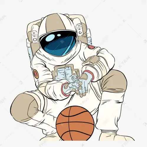 打篮球幽默宇航员插画波普插画元素素材图片免费下载千库网
