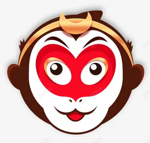 猴子面具中国剪纸花纹边框页面网页平面电商创意素材猴子剪纸素材
