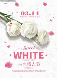 白色情人节海报图片
