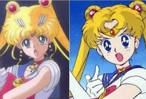 动漫的画风大变化,美少女战士最明显,皮卡丘画风搞笑
