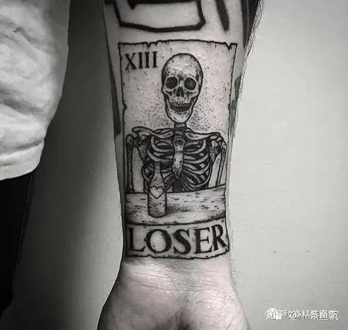 纹身精选图集第一期黑灰动物骷髅
