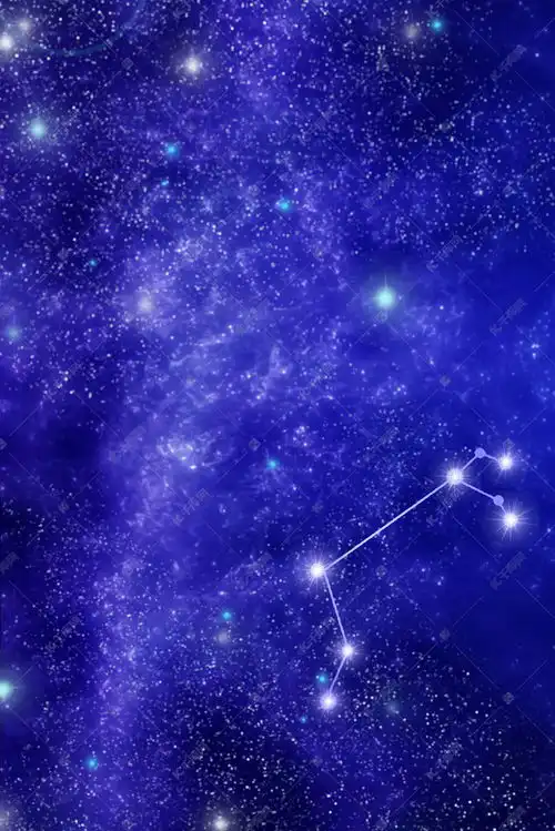 简约梦幻十二星座之白羊座星空背景图片免费下载千库网
