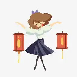 手绘元宵节提灯笼女孩插画图片素材其他格式下载动漫人物大全
