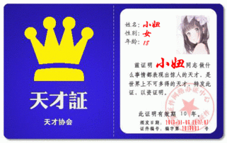 网络搞笑天才证忽悠证好市民证
